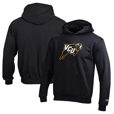 Youth Champion Black VCU Rams Eco Powerblend Pullover Hoodie
