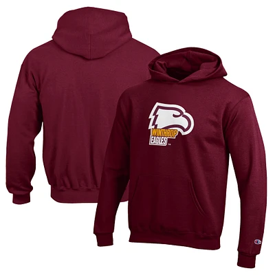 Youth Champion Red Winthrop Eagles Eco Powerblend Pullover Hoodie