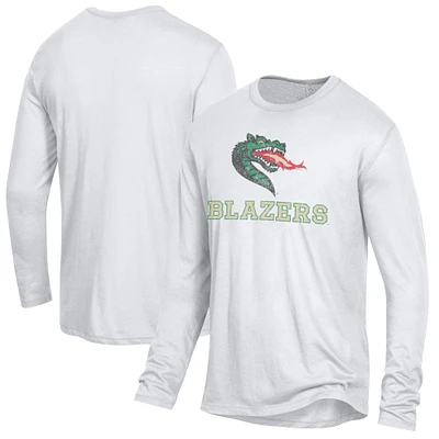 Men's Alternative Apparel White UAB Blazers Keeper Long Sleeve T-Shirt