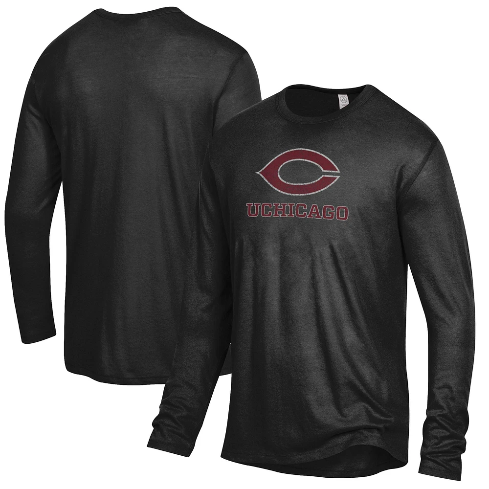 Men's Alternative Apparel Heathered Black Chicago Maroons Keeper Long Sleeve T-Shirt