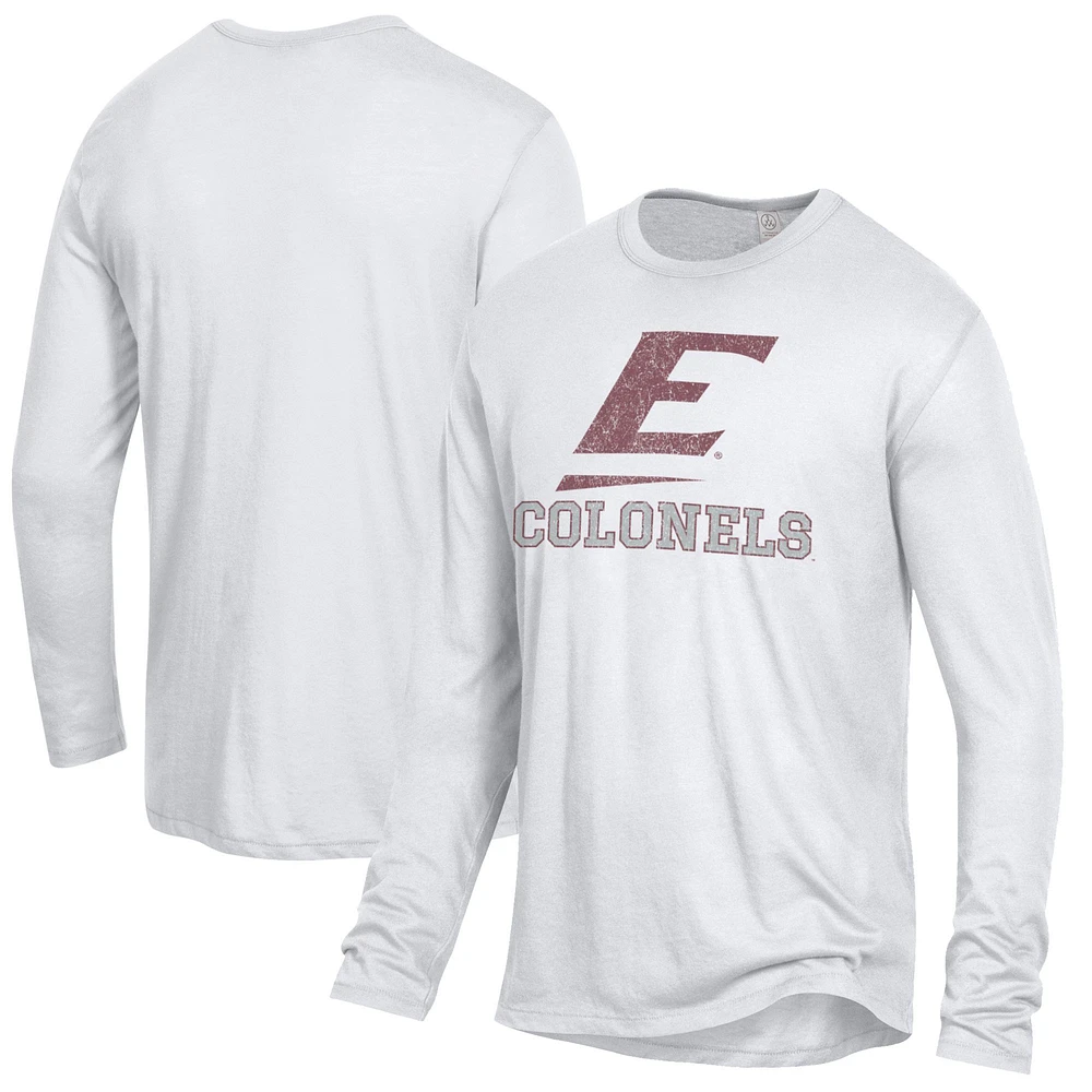 Men's Alternative Apparel White Eastern Kentucky Colonels Keeper Long Sleeve T-Shirt