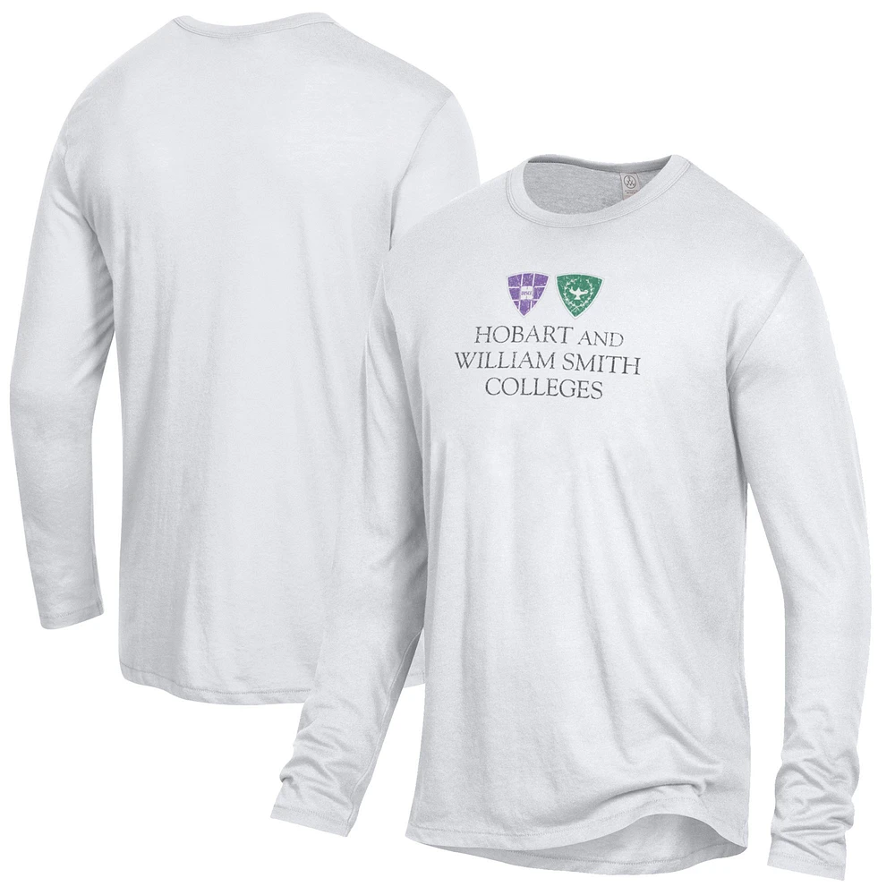 Men's Alternative Apparel White Hobart Statesmen Keeper Long Sleeve T-Shirt