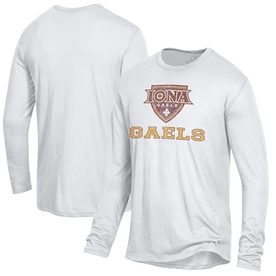 Men's Alternative Apparel White Iona University Gaels Keeper Long Sleeve T-Shirt