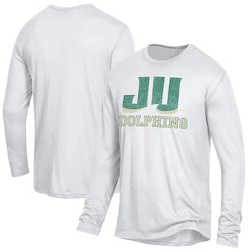 Men's Alternative Apparel White JU Dolphins Keeper Long Sleeve T-Shirt