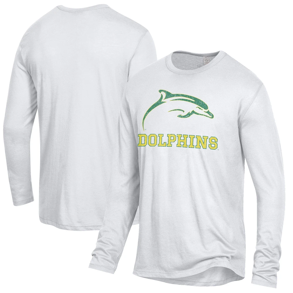 Men's Alternative Apparel White Le Moyne Dolphins Keeper Long Sleeve T-Shirt