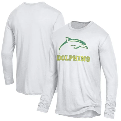 Men's Alternative Apparel White Le Moyne Dolphins Keeper Long Sleeve T-Shirt
