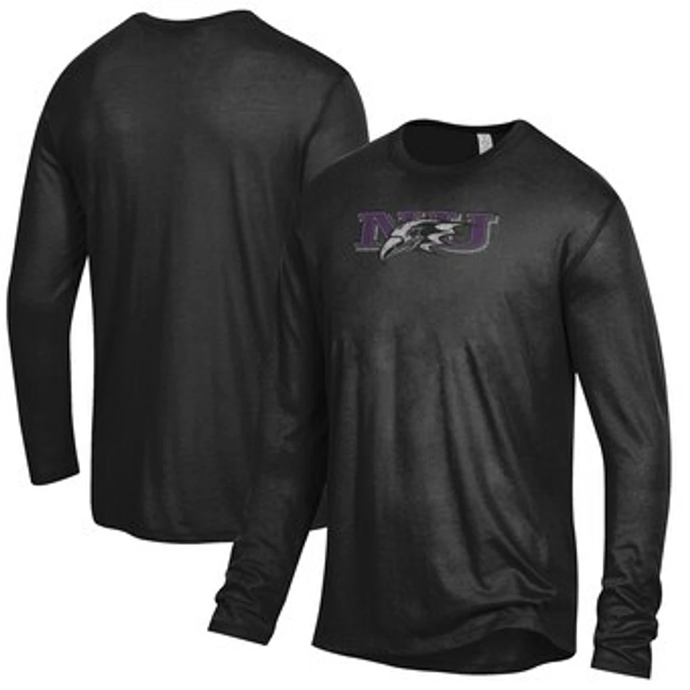 Men's Alternative Apparel Heathered Black Niagara University Purple Eagles Keeper Long Sleeve T-Shirt