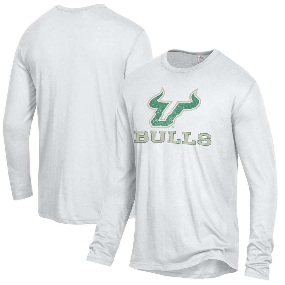 Men's Alternative Apparel White South Florida Bulls Keeper Long Sleeve T-Shirt