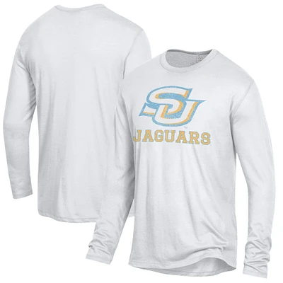Men's Alternative Apparel White Southern University Jaguars Keeper Long Sleeve T-Shirt