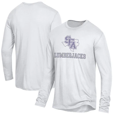 Men's Alternative Apparel White Stephen F Austin Lumberjacks Keeper Long Sleeve T-Shirt