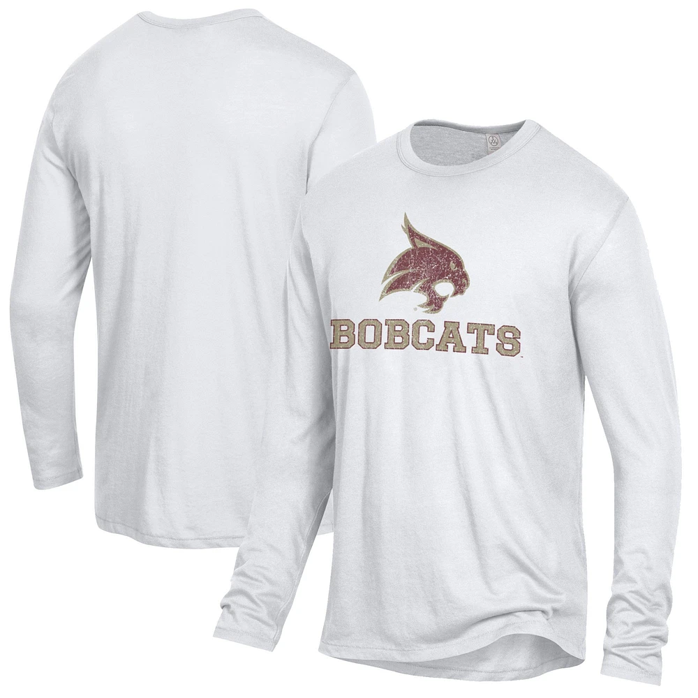 Men's Alternative Apparel White Texas State Bobcats Keeper Long Sleeve T-Shirt