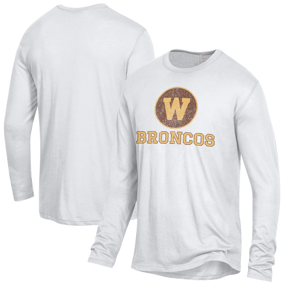 Men's Alternative Apparel White Western Michigan Broncos Keeper Long Sleeve T-Shirt