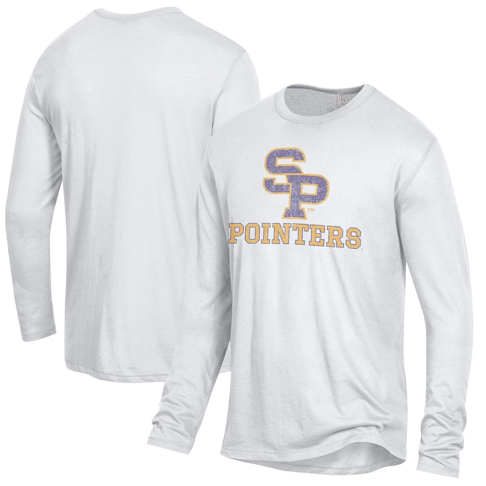Men's Alternative Apparel White Wisconsin-Stevens Point Pointers Keeper Long Sleeve T-Shirt