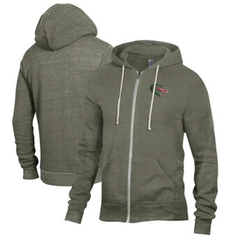 Men's Alternative Apparel Heathered Green UAB Blazers Rocky Full-Zip Hoodie