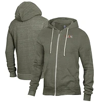 Men's Alternative Apparel Heathered Green Florida A&M Rattlers Rocky Full-Zip Hoodie
