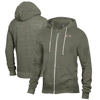 Men's Alternative Apparel Heathered Green Florida A&M Rattlers Rocky Full-Zip Hoodie