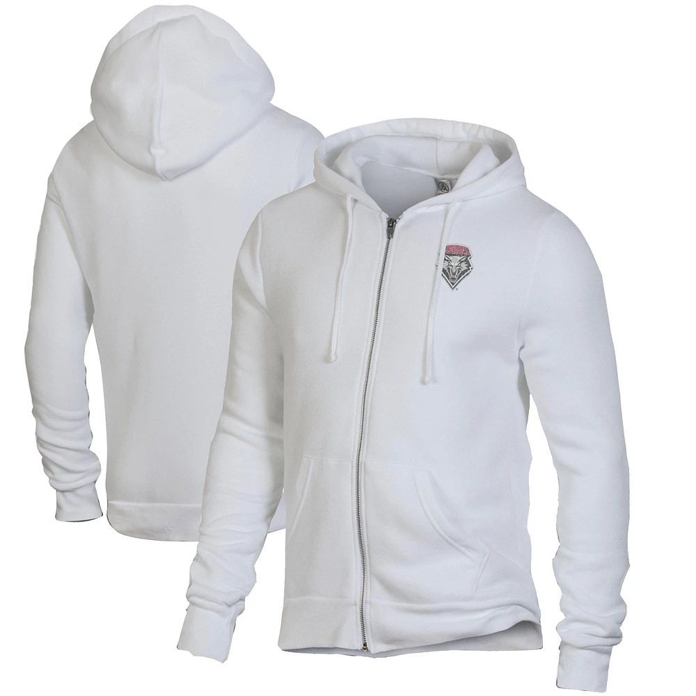Men's Alternative Apparel White New Mexico Lobos Rocky Full-Zip Hoodie