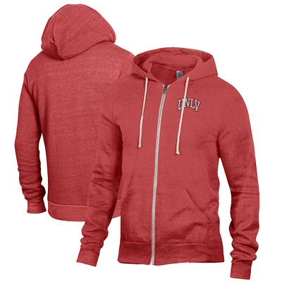 Men's Alternative Apparel Heathered Red UNLV Rebels Rocky Full-Zip Hoodie