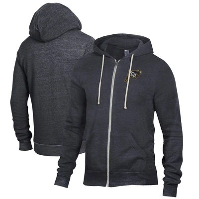 Men's Alternative Apparel Heathered Black VCU Rams Rocky Full-Zip Hoodie