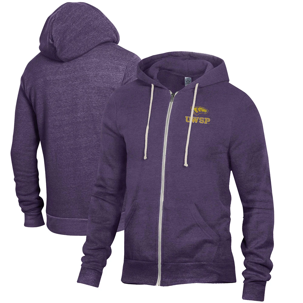 Men's Alternative Apparel Heathered Purple Wisconsin-Stevens Point Pointers Rocky Full-Zip Hoodie