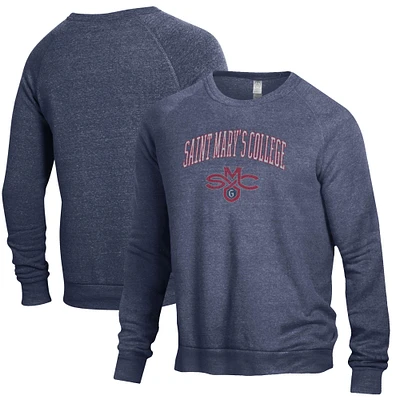 Men's Alternative Apparel Heathered Navy Saint Mary's Gaels The Champ Raglan Pullover Sweatshirt