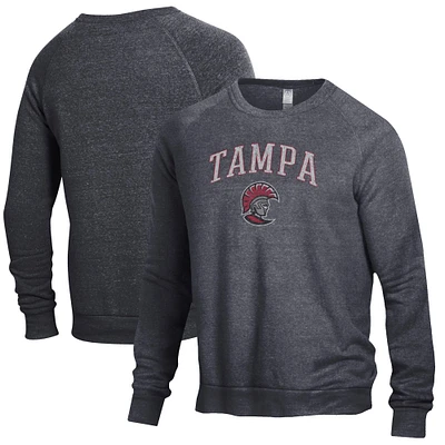 Men's Alternative Apparel Heathered Black University of Tampa Spartans The Champ Raglan Pullover Sweatshirt
