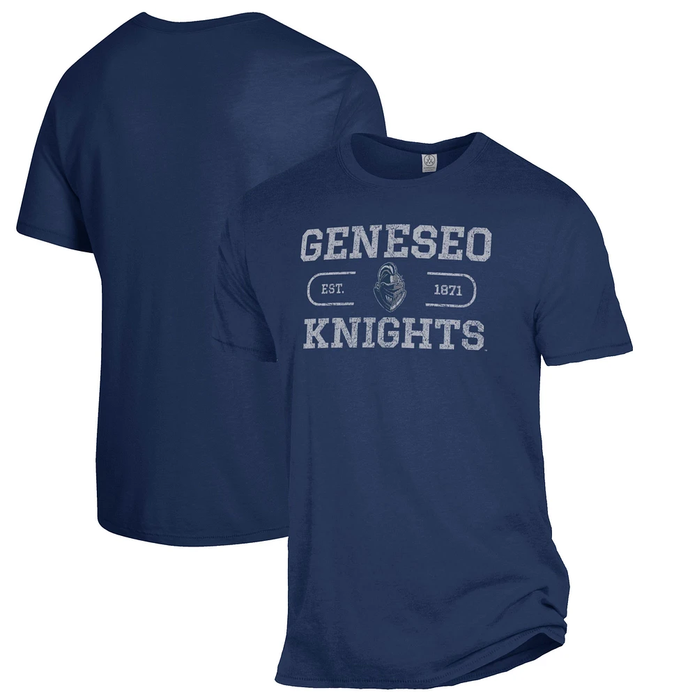 Men's Alternative Apparel Heathered Navy SUNY Geneseo Knights The Keeper T-Shirt