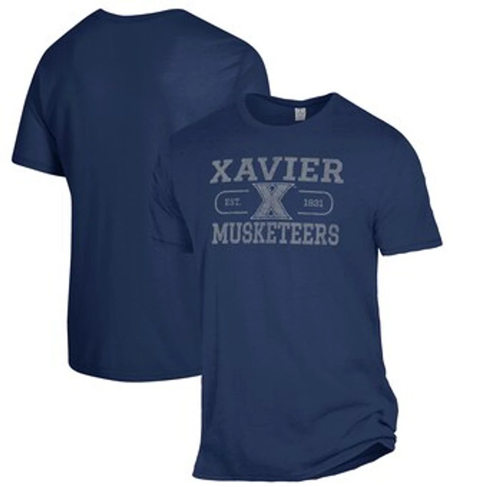 Men's Alternative Apparel Heathered Navy Xavier Musketeers The Keeper T-Shirt