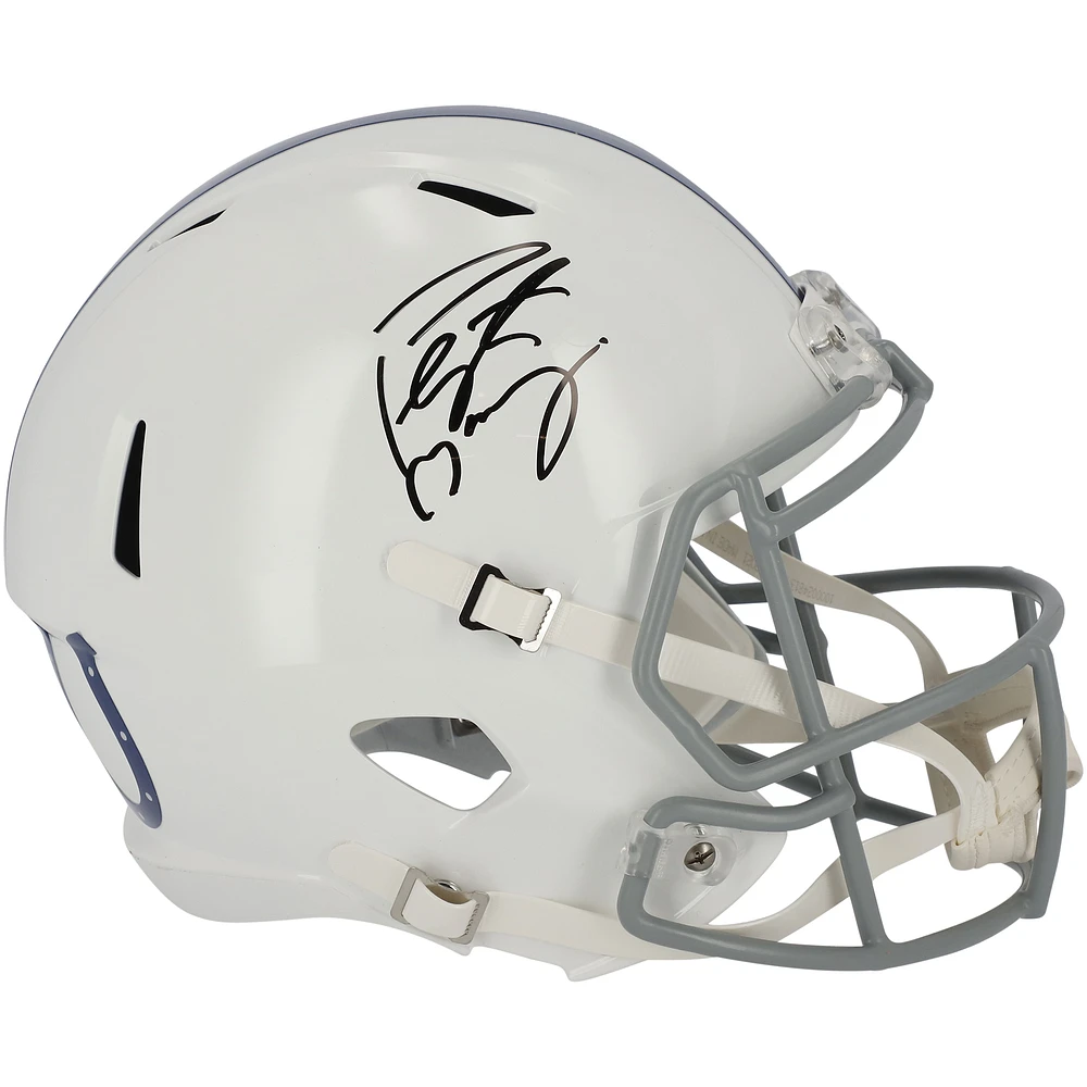 Peyton Manning Indianapolis Colts Autographed Riddell 2021 Season Throwback Logo Speed Replica Helmet