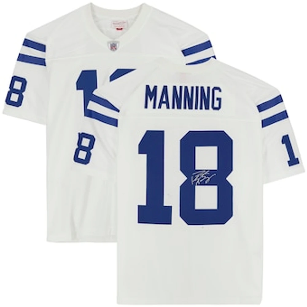 Peyton Manning Indianapolis Colts Autographed Mitchell & Ness White Replica Player Jersey