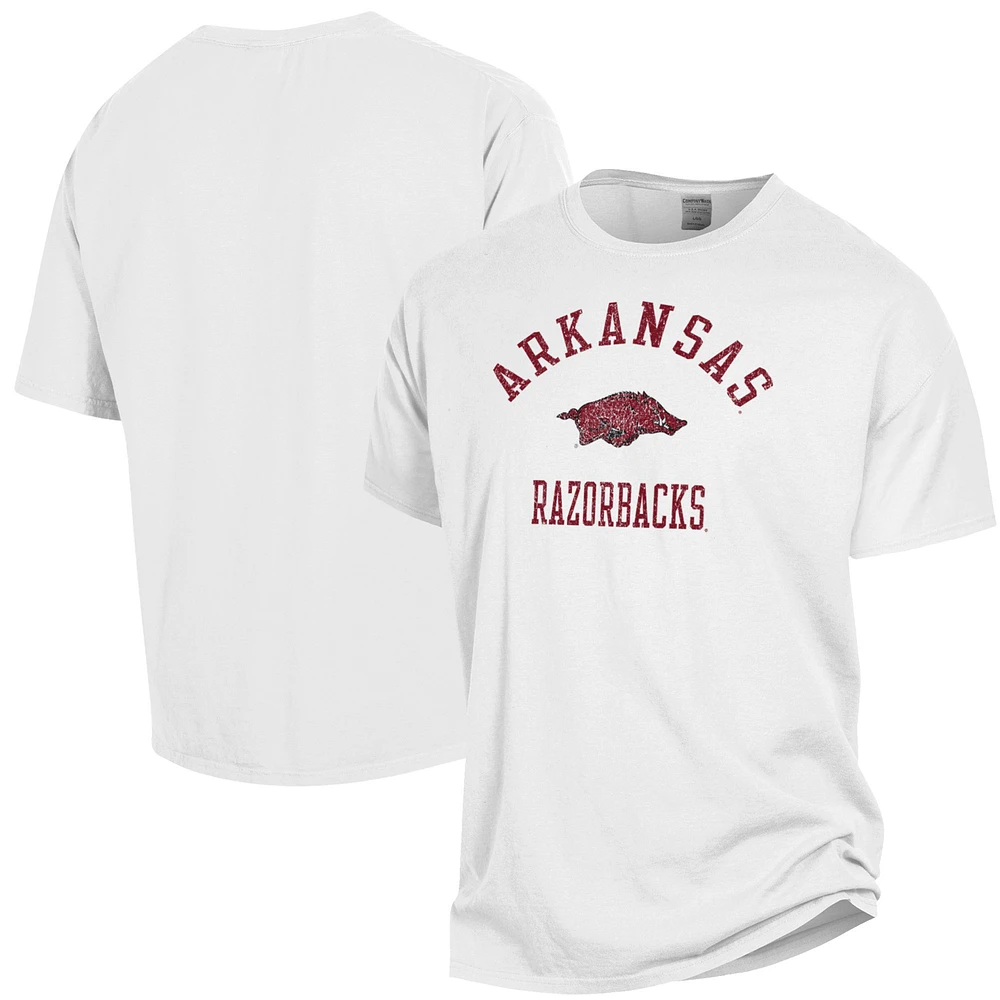 Men's ComfortWash White Arkansas Razorbacks Garment Dyed T-Shirt
