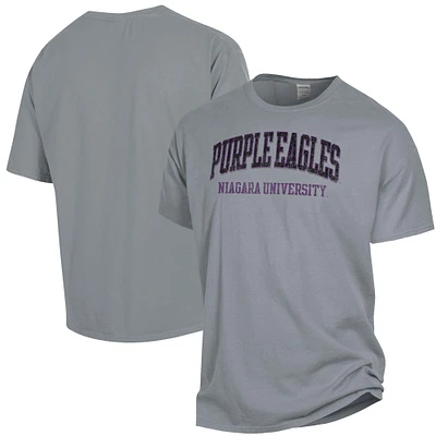 Men's ComfortWash Gray Niagara University Purple Eagles Garment Dyed T-Shirt