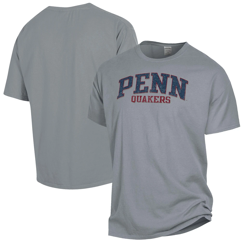 Men's ComfortWash Gray Pennsylvania Quakers Garment Dyed T-Shirt