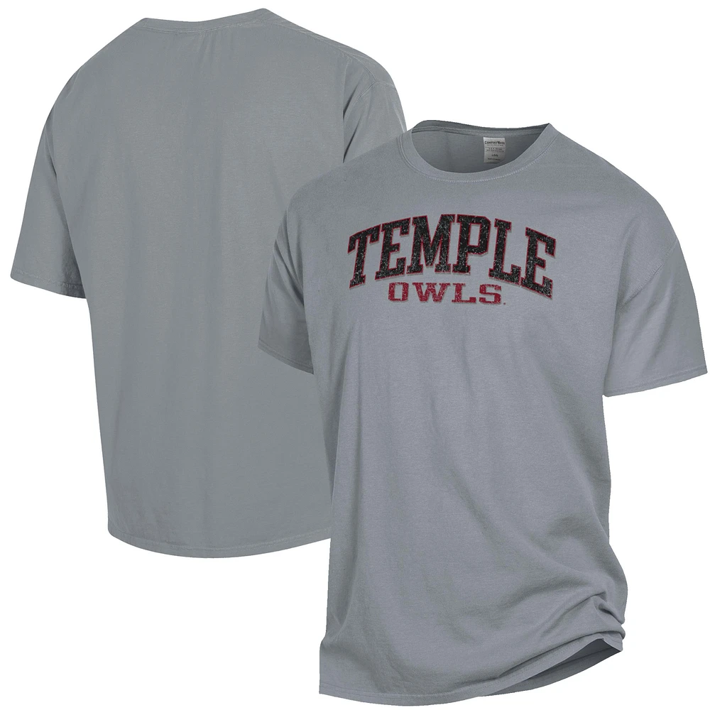 Men's ComfortWash Gray Temple Owls Garment Dyed T-Shirt