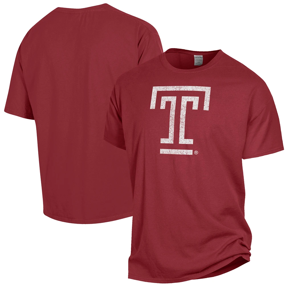 Men's ComfortWash Red Temple Owls Garment Dyed T-Shirt