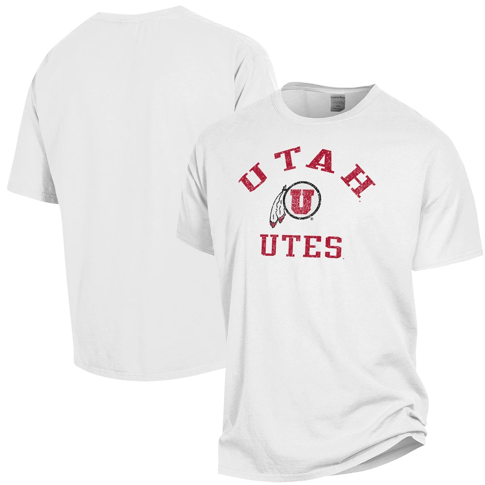 Men's ComfortWash White Utah Utes Garment Dyed T-Shirt