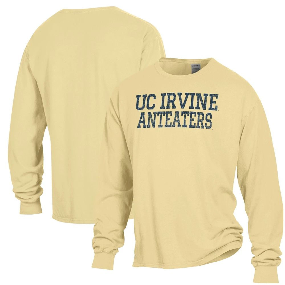 Men's ComfortWash Gold UC Irvine Anteaters Garment Dyed Long Sleeve T-Shirt