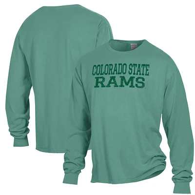 Men's ComfortWash Green Colorado State Rams Garment Dyed Long Sleeve T-Shirt