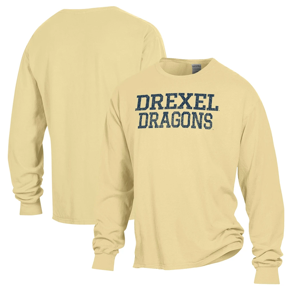 Men's ComfortWash Gold Drexel Dragons Garment Dyed Long Sleeve T-Shirt