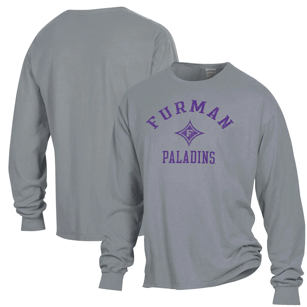 Men's ComfortWash Furman Paladins Garment Dyed Long Sleeve T-Shirt