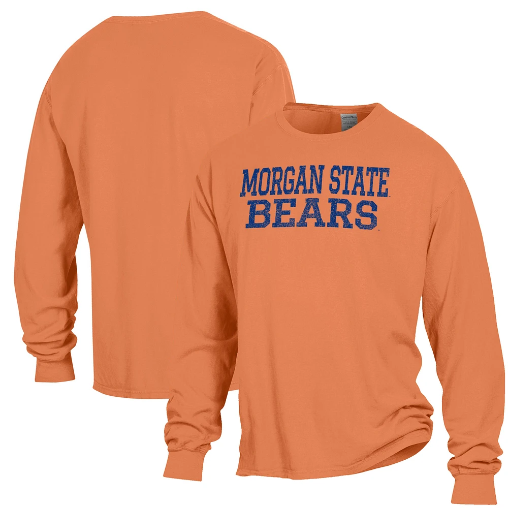 Men's ComfortWash Orange Morgan State Bears Garment Dyed Long Sleeve T-Shirt
