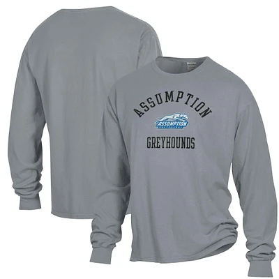 Men's ComfortWash Gray Assumption Greyhounds Garment Dyed Long Sleeve T-Shirt