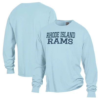 Men's ComfortWash Light Blue Rhode Island Rams Garment Dyed Long Sleeve T-Shirt
