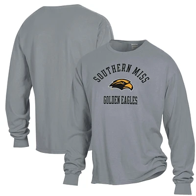 Men's ComfortWash Gray Southern Miss Golden Eagles Garment Dyed Long Sleeve T-Shirt