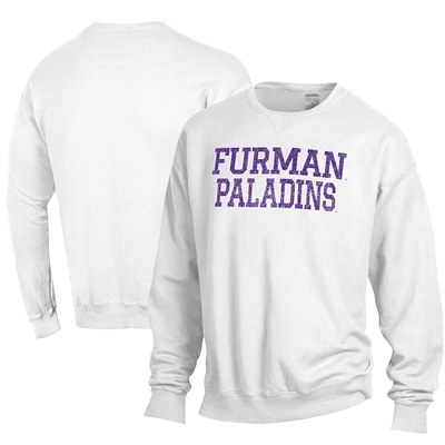 Men's ComfortWash Furman Paladins Garment Dyed Fleece Crewneck Pullover Sweatshirt