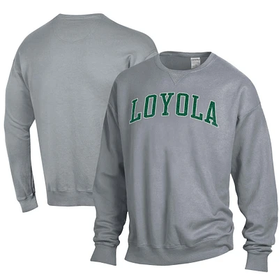 Men's ComfortWash Loyola Greyhounds Garment Dyed Fleece Crewneck Pullover Sweatshirt