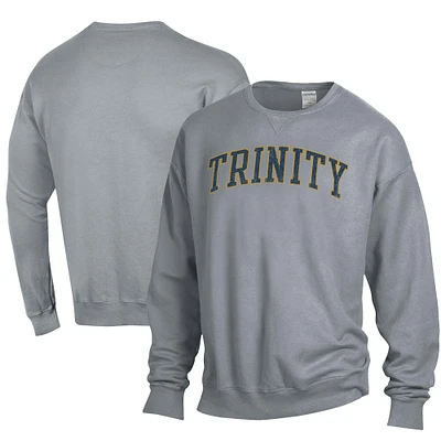 Men's ComfortWash Gray Trinity Bantams Garment Dyed Fleece Crewneck Pullover Sweatshirt