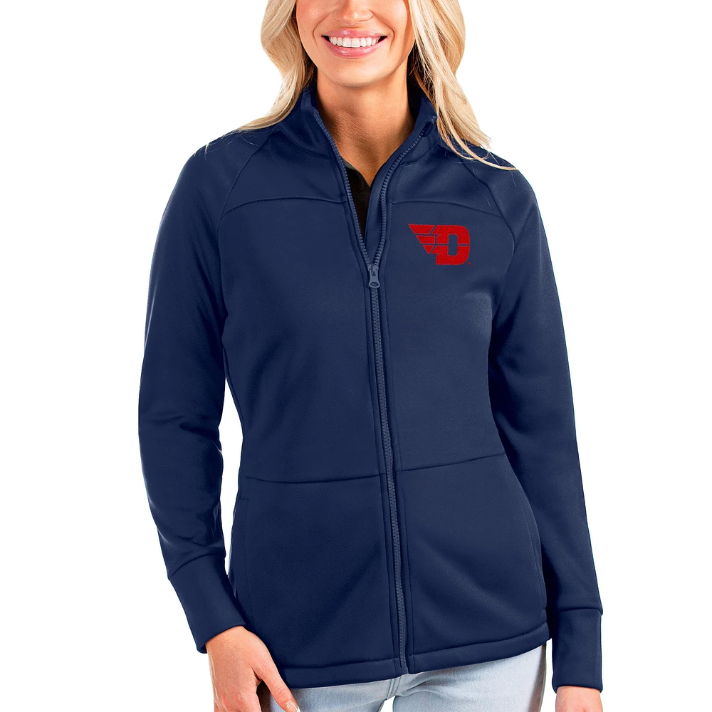 Women's Antigua Navy Dayton Flyers Links Full-Zip Golf Jacket