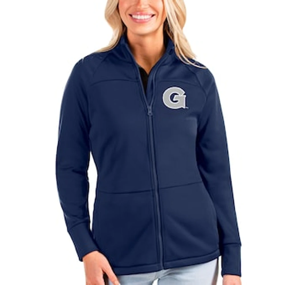 Women's Antigua Navy Georgetown Hoyas Links Full-Zip Raglan Golf Jacket