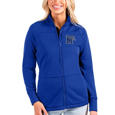 Women's Antigua Royal Memphis Tigers Links Full-Zip Golf Jacket
